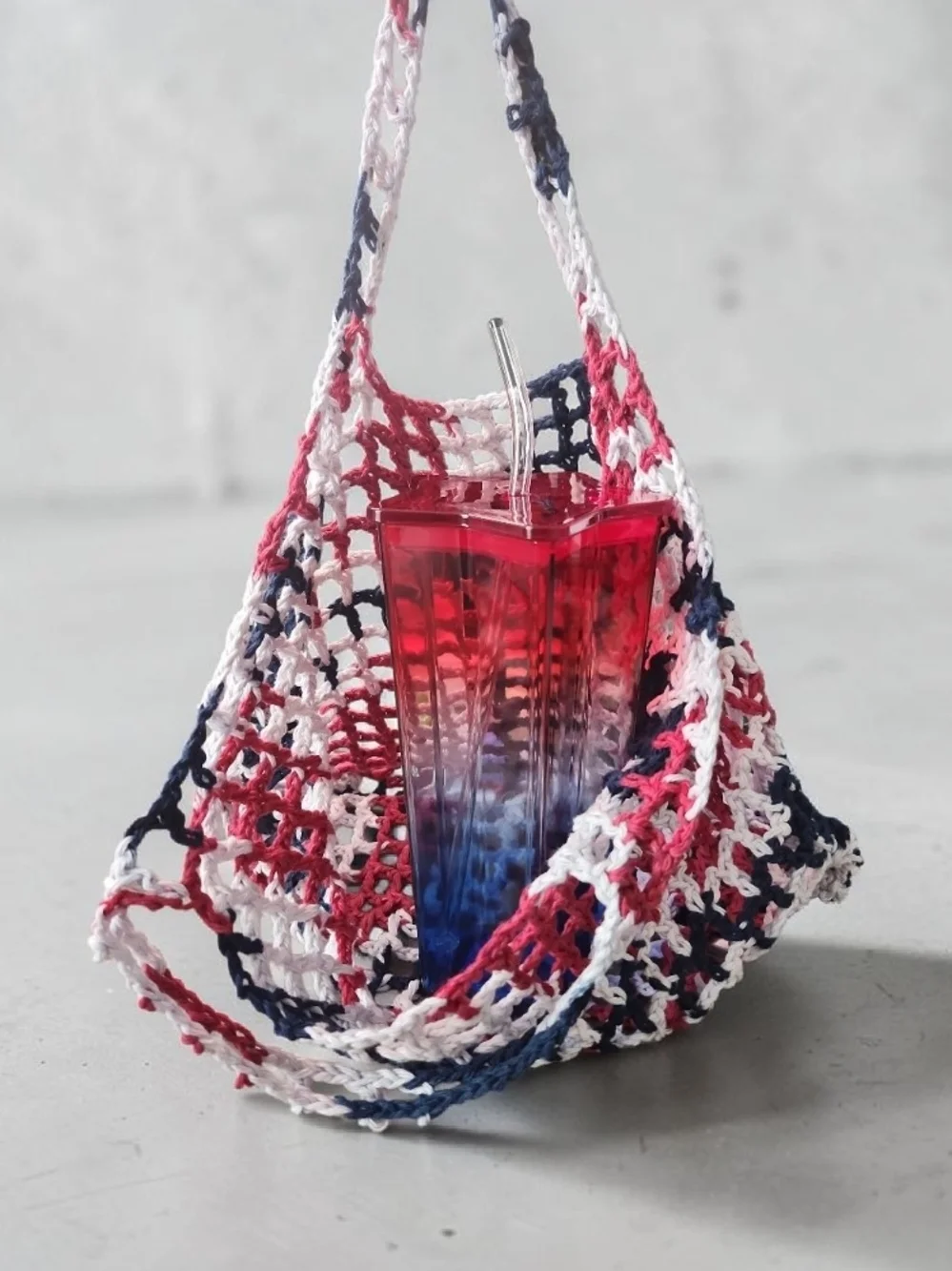 Crochet Patroitic Market Bag  and Star Tumbler New - Picture 2 of 6